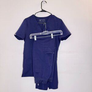 FIGS navy scrub set — top + pants, gently used Size Small top & Med Tall Pants